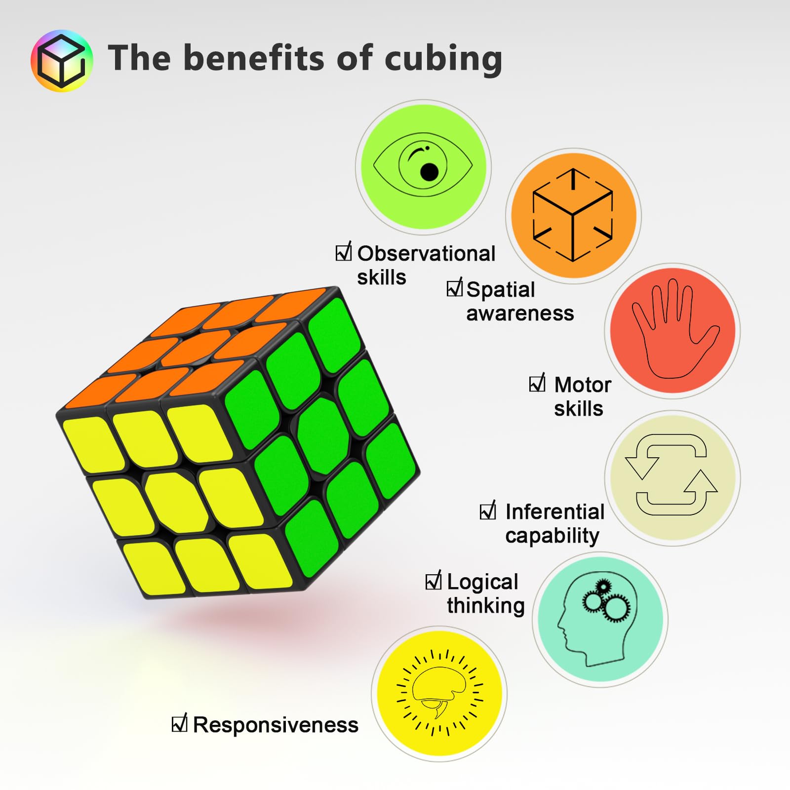 Macaron Magic Cube Speed Cube, Lisse sans Autocollant pour Débutants et Utilisateurs Avancés, Cadeau pour Enfants, Adolescents et Adultes (3x3x3