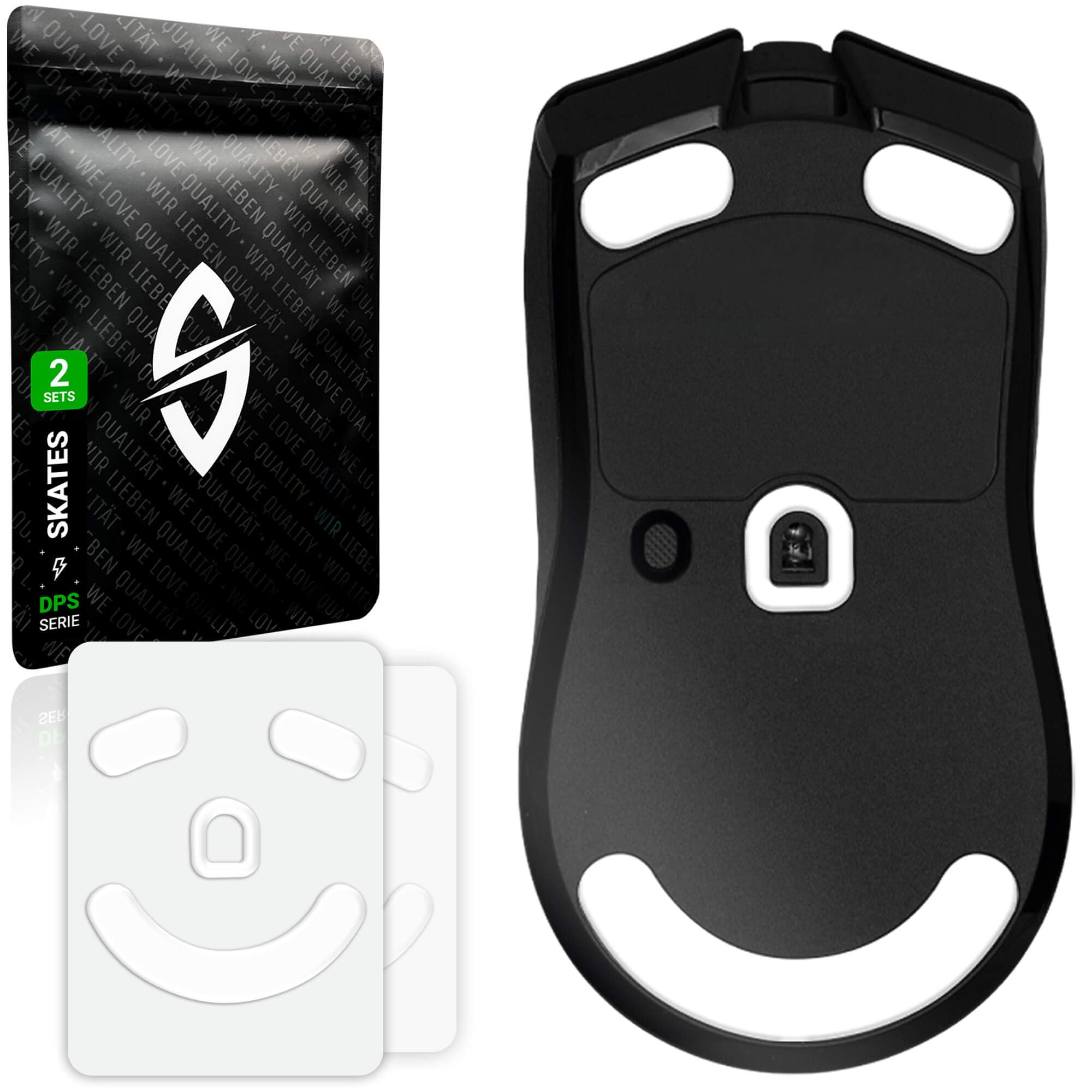 SensoryBoost DPS Glides do Razer Viper V2 Pro (zestaw 2 szt.) zapasowe stopki do myszy, łyżworolki, okrągłe krawędzie, samoprzylepne, wycięte, PTFE, akcesoria, zestaw modernizacyjny