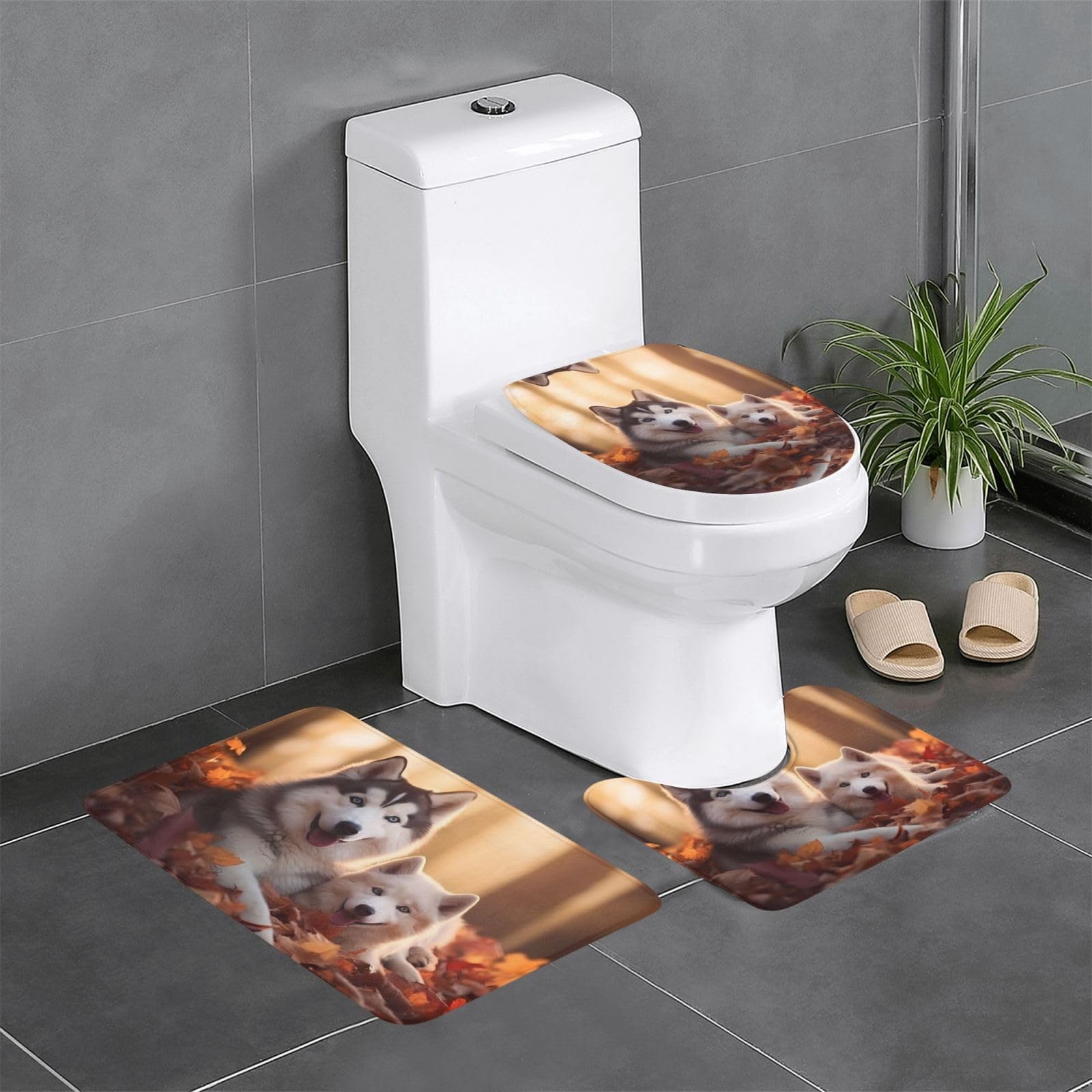 Tapis de sol salle de bain husky 3 pièces pour douche familiale