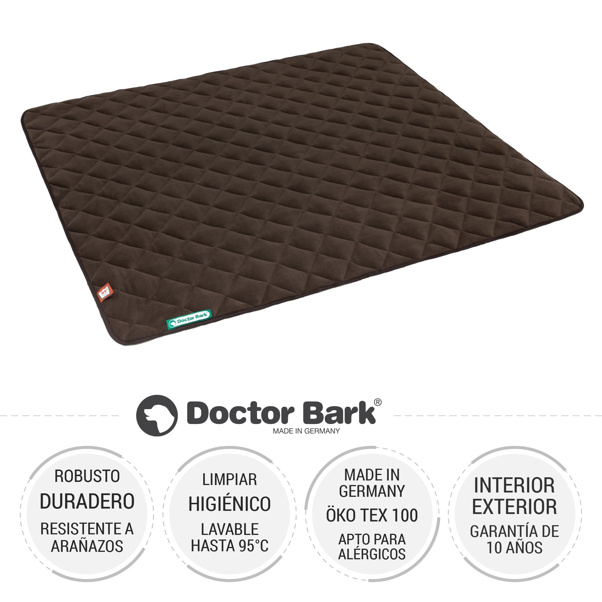 Doctor Bark Manta para perros de forro polar, reversible, mullida, resistente y lavable hasta 95 °C, para interiores y exteriores (XXL, 140 x 110 cm, marrón)