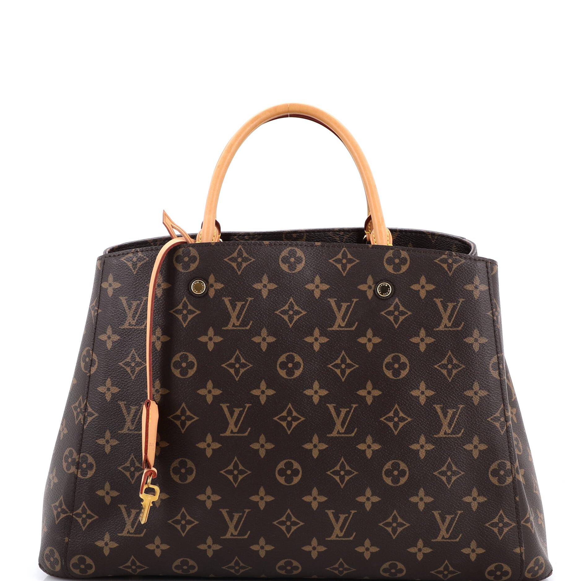 Pre-Loved Montaigne Handbag Monogram Canvas GM, Brown
