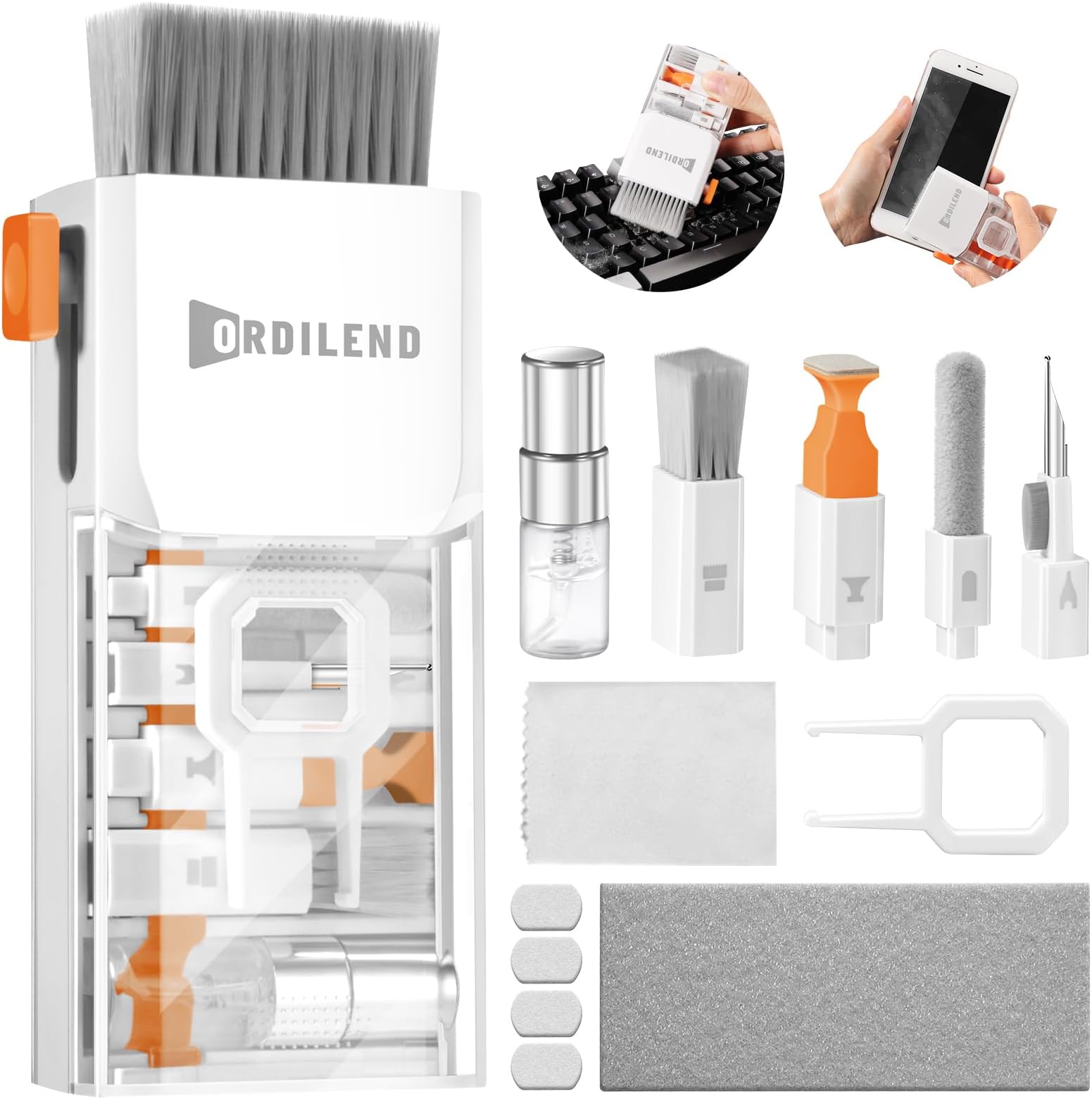 Keyboard Cleaner Laptop Cleaning Kit, All-in-One Keyboard Cleaning Kit, Laptop Cleaner Tool for MacBook iPad iPhone Computer, Portable Electronics Brush Tool for Tablet PC Camera Lens Earbuds Monitor