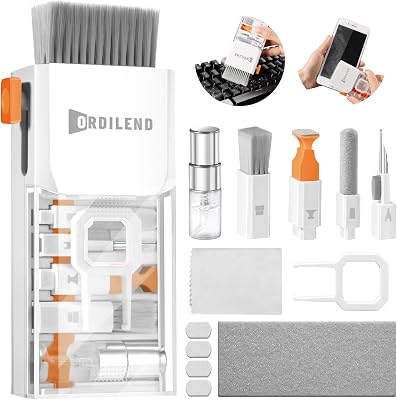 Ordilend per iPhone Kit di Pulizia per Airpods Tastiera Laptop Screen Cleaner PC Computer Tablet Camera Lense Earbuds Tutto in uno con Brevetto (Bianco)