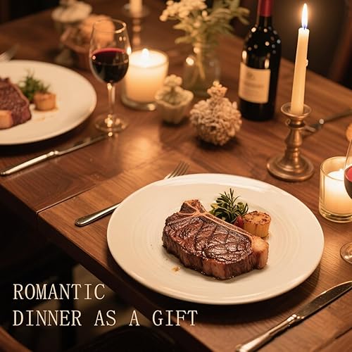 Miniatura 4 de Yachi Juego de 4 platos de cerámica blancos de 10-1/2 pulgadas, aptos para microondas, horno y lavavajillas, platos de porcelana para cocina o