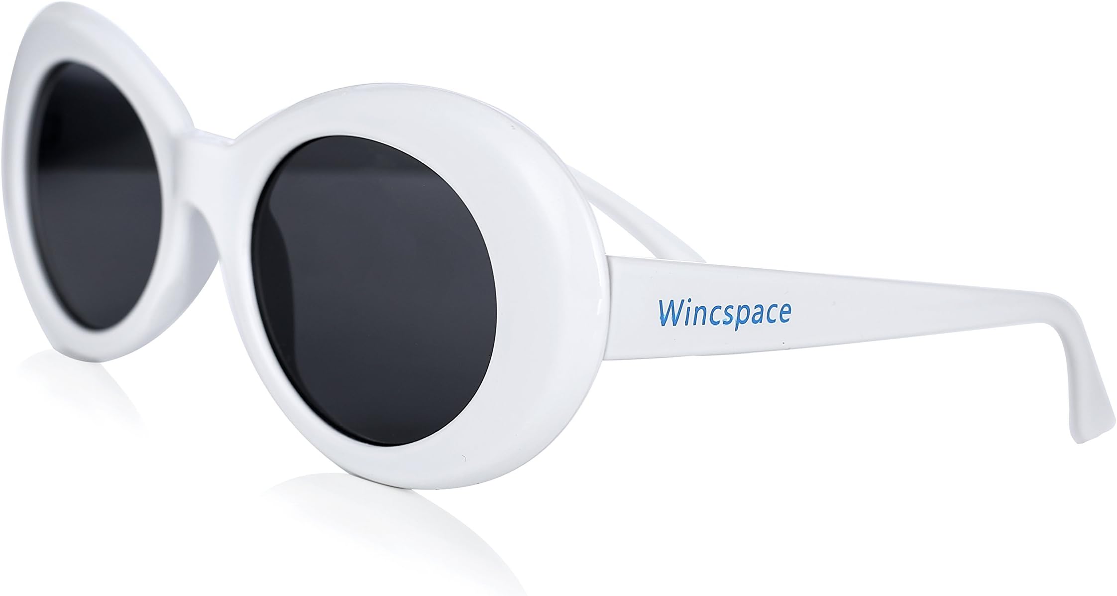 Clout Goggles Set White Oval Retro Sunglasses Mod Round