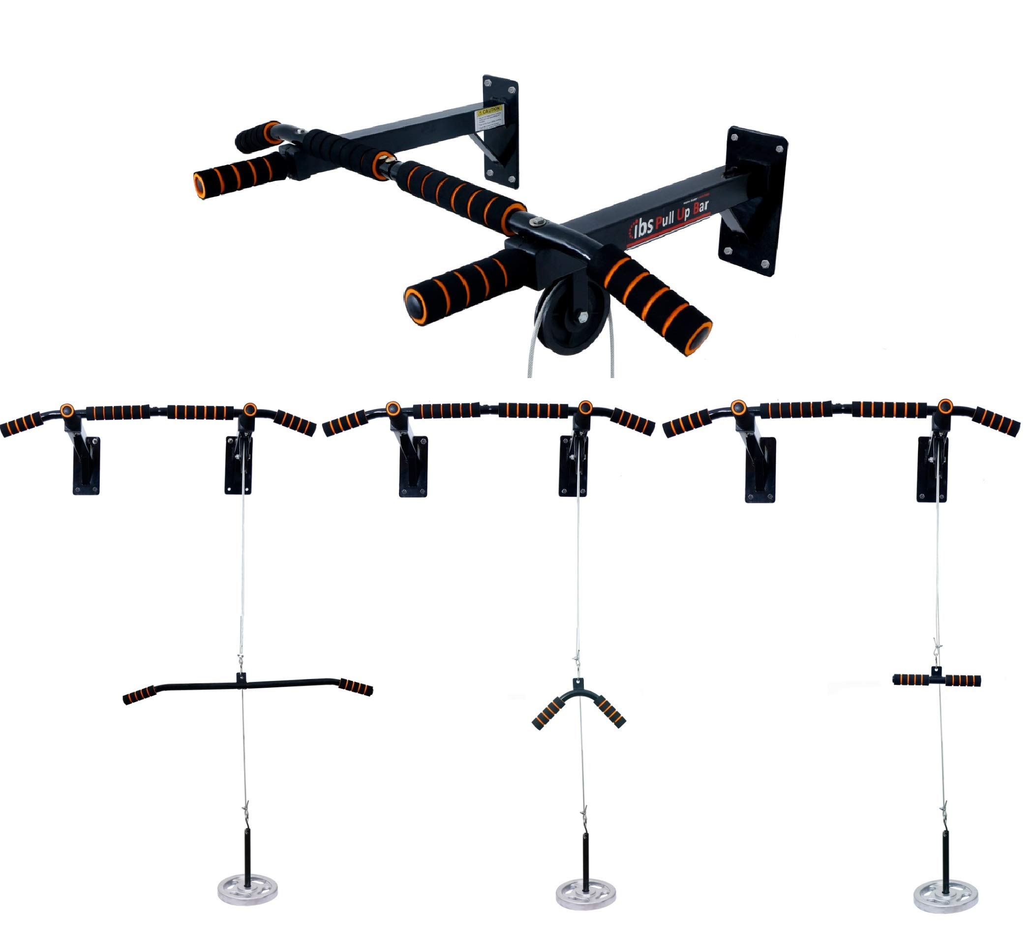 IBS Pull Up Bar Wall Mounted Chin Up Bar with Lats Bar, Tricep Bar, U Bar and Solid Fitness Accessory for Home Gym Without Weight (B08L3VJP7G) Amazon Price History, Amazon Price Tracker