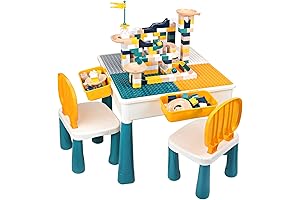 All-in-One Kids Train Lego Table and Chair Set