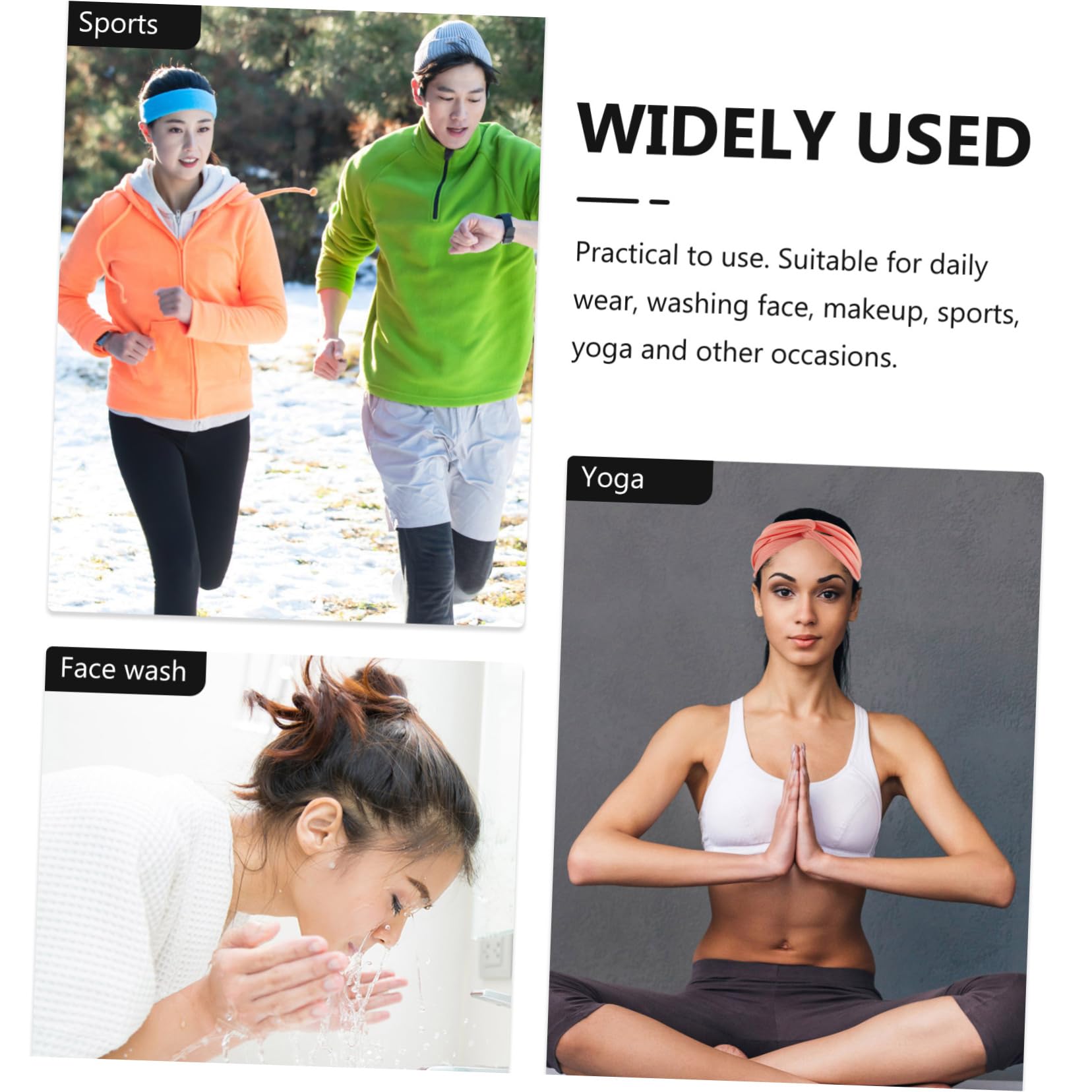 BESPORTBLE 5piezas Banda De Sudor Deportiva para Ejercicio Diadema Absorbente De Sudor Accesorio Deportivo y Transpirable para Yoga y Fitness