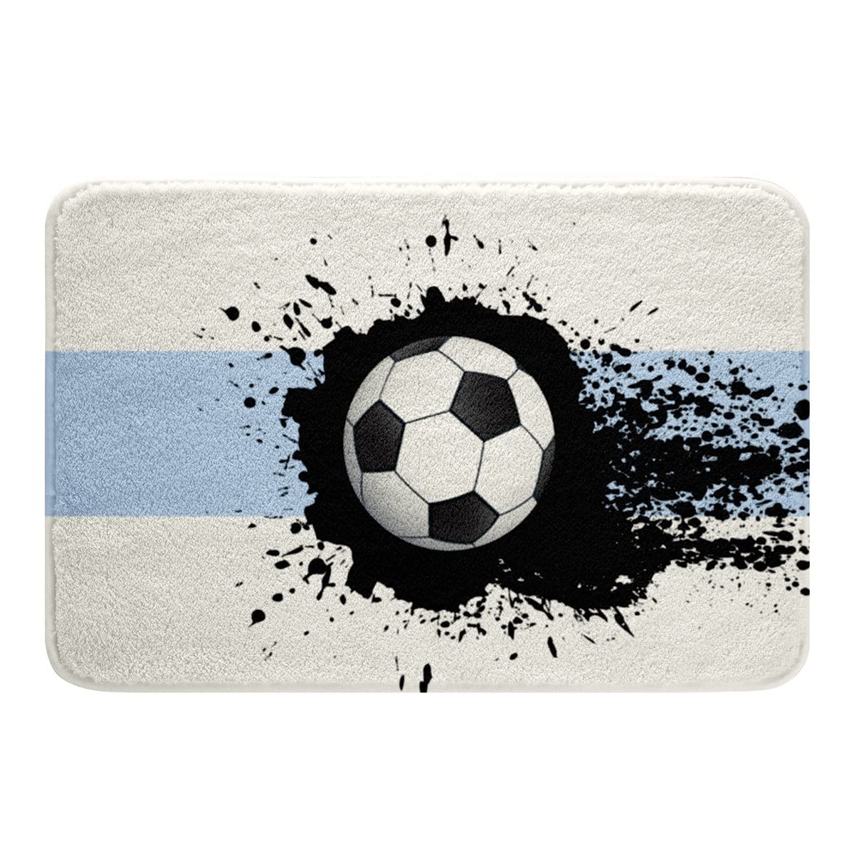 Tapis de bain football en microfibres pour décorer la salle de bain des petits sportifs
