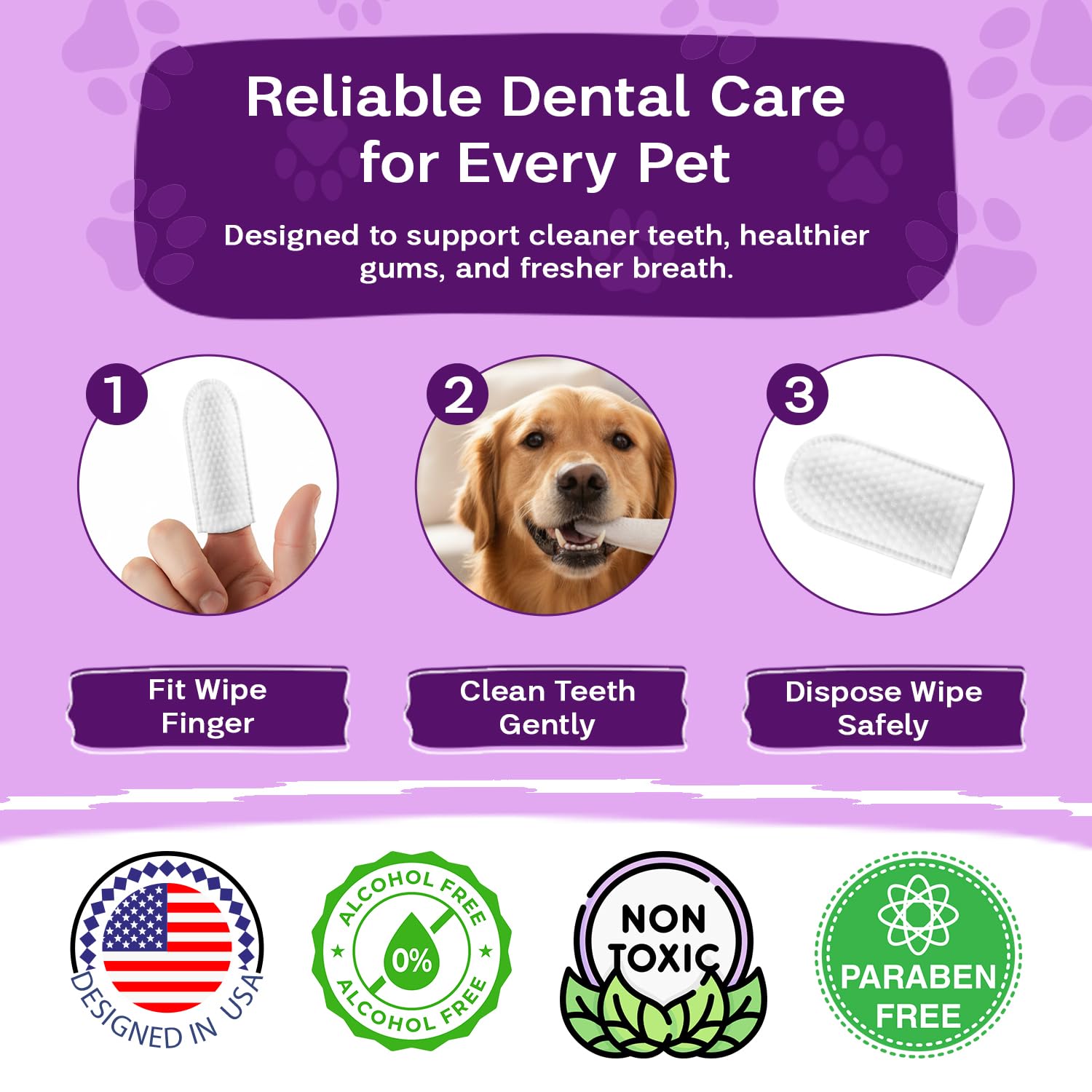 Dental Wipes Mint Scented – Best Dog Teeth Cleaning, Dog Dental Wipes for Dogs Teeth, Finger Toothbrush for Dogs and Cats, Oral Care, Remove Plaque, Tartar & Bad Breath – 50 Count - image 5