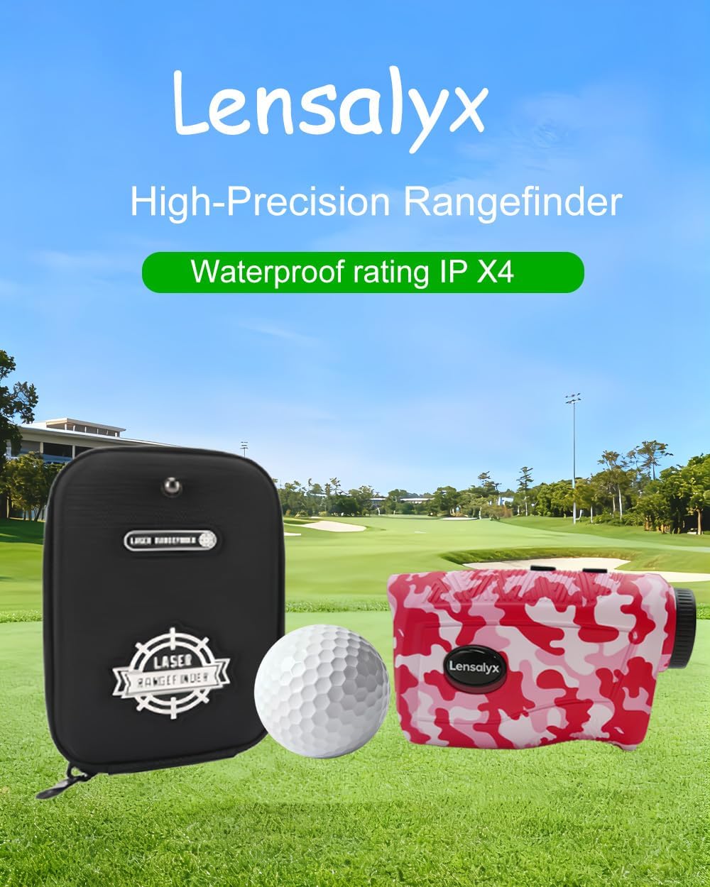 Pink Range Finder Golf - 1200 Yards Golf Rangefinder with Slope, 7X Magnification, Rechargeable, Built-in Magnetic Strip,0.1s Flag Pole Locking Vibration,Golf Accessories for Women