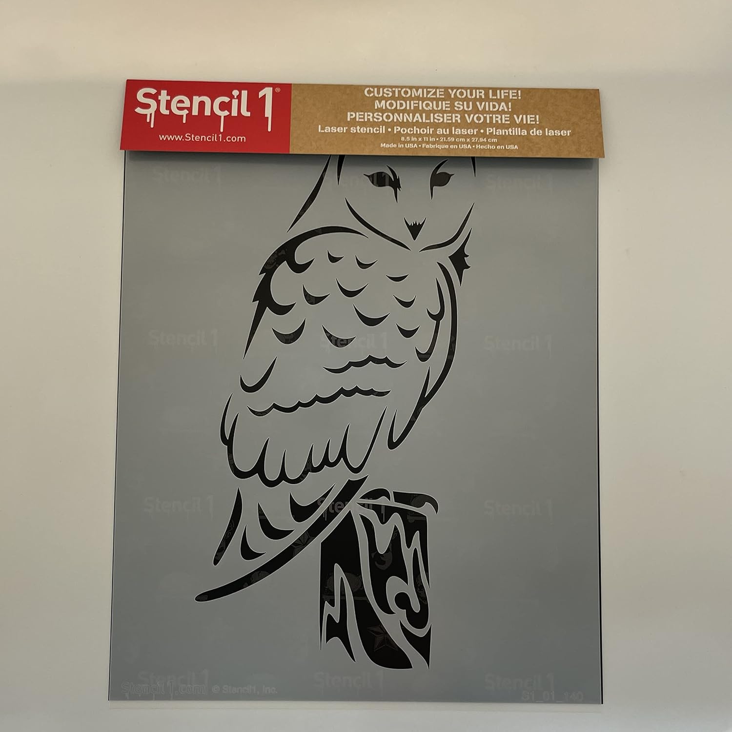 Stencil1 Barn Owl - Attractive & Durable Quality Reusable Stencils for Painting - Create DIY Mum Stencil Crafts and Decor - Decor on Walls Fabric & Furniture Recyclable Art Craft - 5.75" x 6"