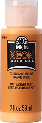 Image of FolkArt Neon Blacklight Acrylic Paint, 2 oz., Orange-Yellow