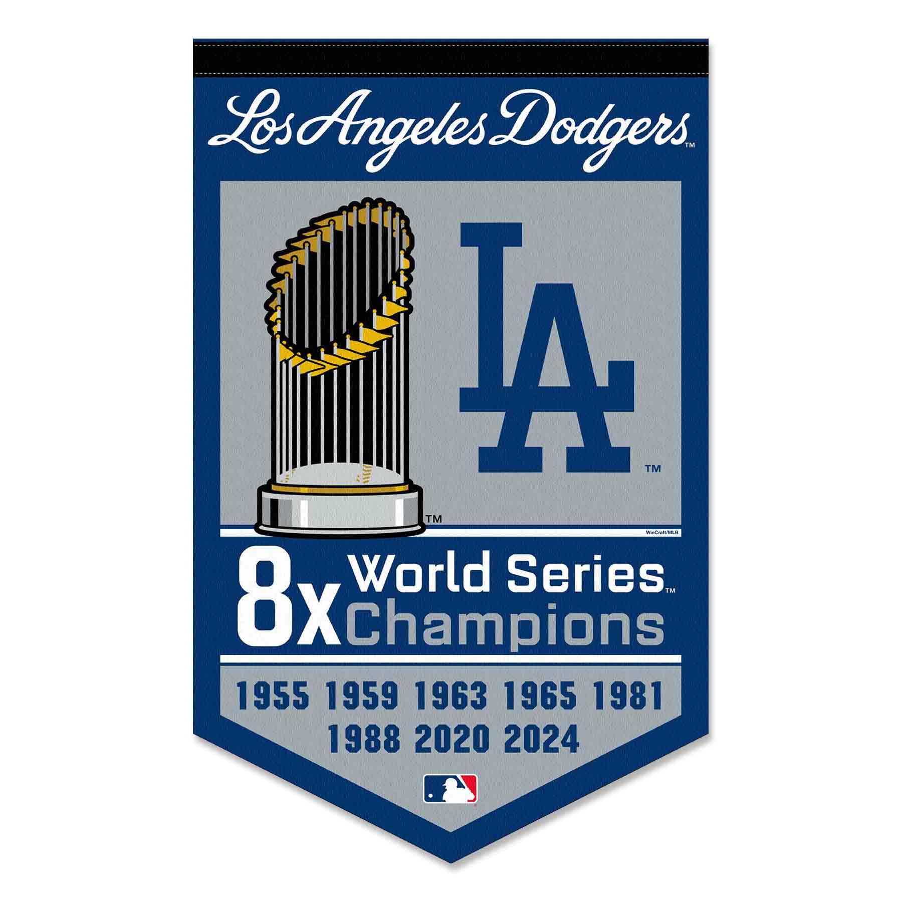 WinCraft Los Angeles Dodgers 8 Time 8X World Champions Banner Pennant