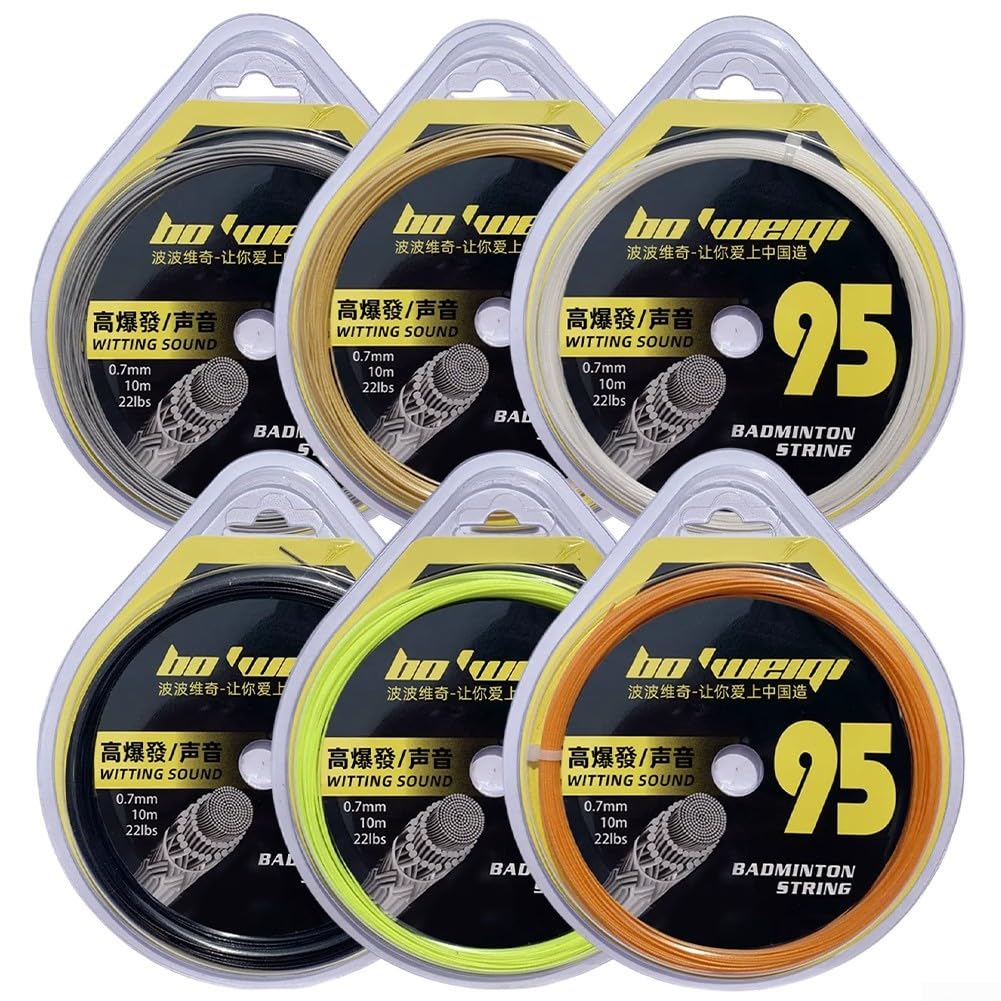 Cuerda de bádminton de 10 m de diámetro de 0,7 mm de diámetro, cuerda de raqueta de nailon de 22 a 28 libras de tensión en varios colores (blanco)