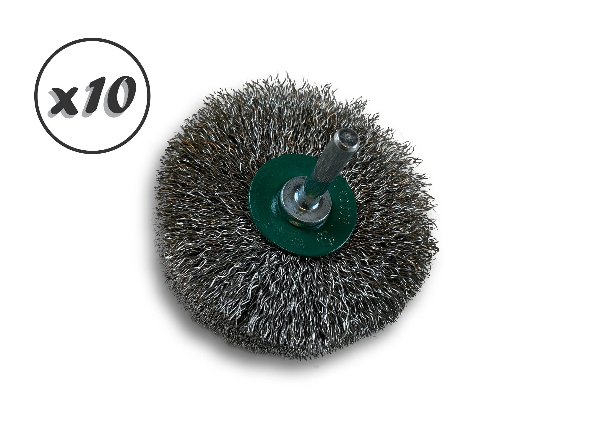Kibros Lot 10 brosses circulaires tige Ø 75 mm inox dur 18 mm