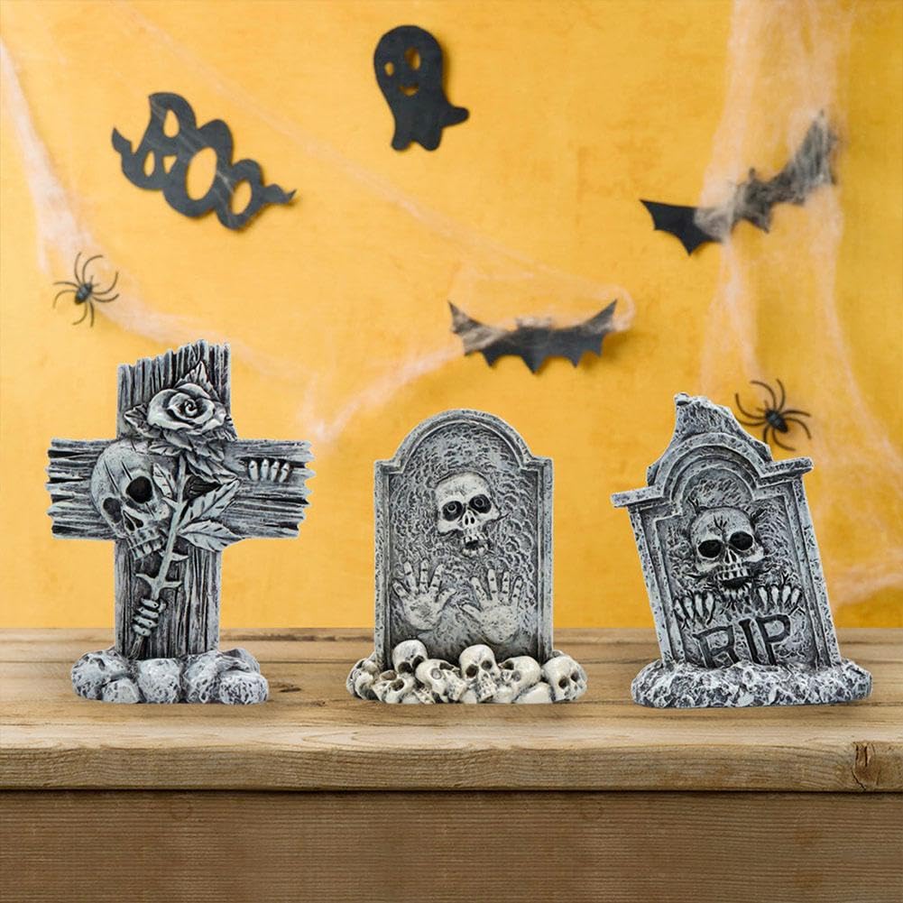 8x Mini-Grabsteine Aus Harz – Halloween-Deko, Für Dioramen & Grusel-Szenen