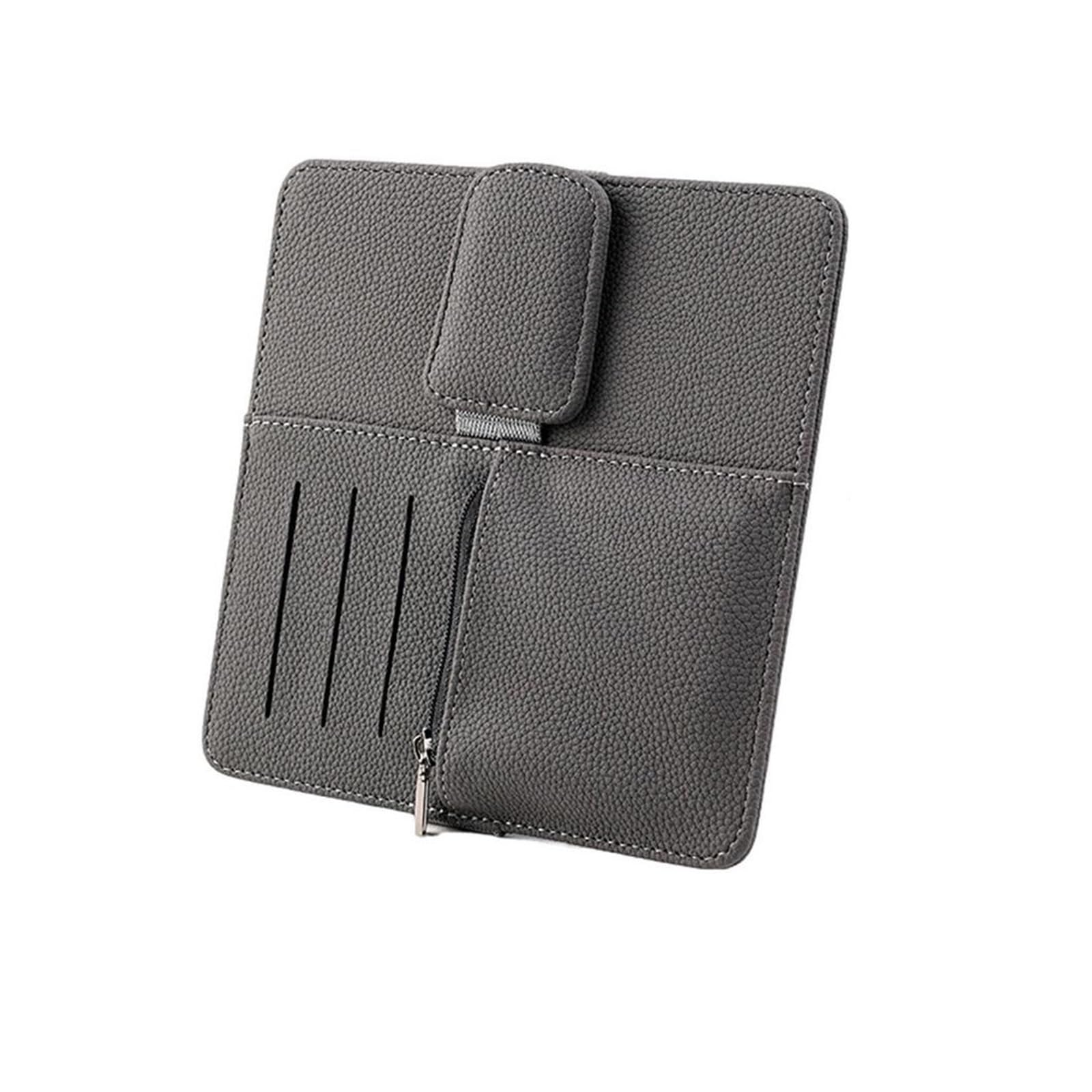 Xuanqingyi Store Osłona przeciwsłoneczna do samochodu uchwyty na okulary uniwersalne samochody organizer na okulary okulary samochodowe karty trzymające klipsy do pojazdów (Color : Gray)