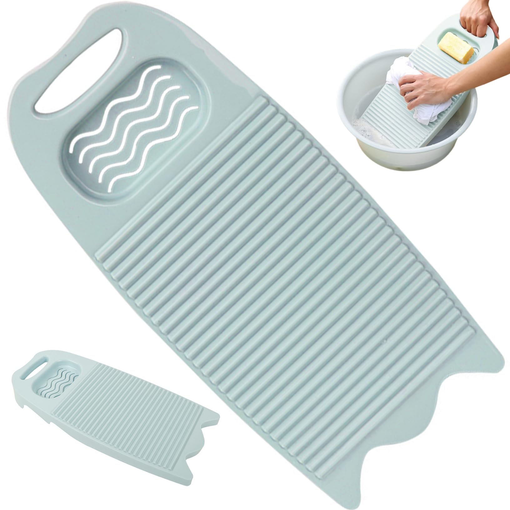 Tabla de lavar Tabla de lavar gruesa antideslizante para lavar ropa a mano Tabla de lavar de plástico liviano con soporte Tabla de lavar portátil para el hogar y el dormitorio Tabla de lavar para lava