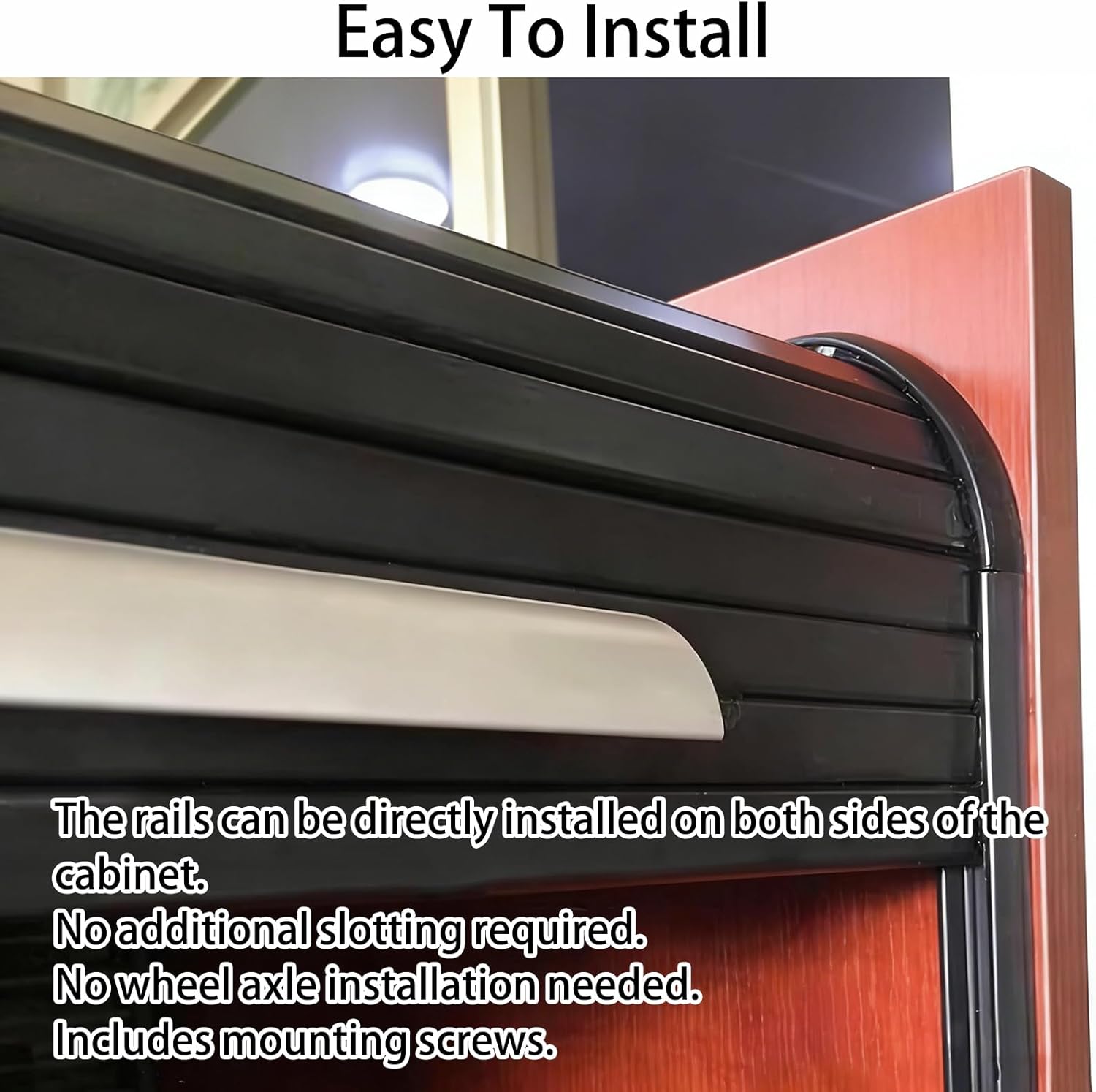 DIY Rolling Shutter Tambour Door Kit, Customizable Rolling Shutter Door, with Tracks and Handle, for Closets, Attic Storage and Cabinet Organization(42×34In/107×86Cm)