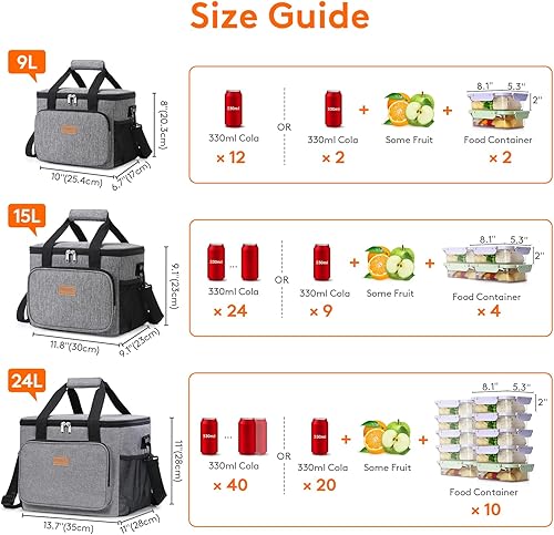 Miniatura 4 de Lifewit - Bolsa de almuerzo grande aislada, lonchera suave con enfriamiento para adultos, hombres, mujeres.