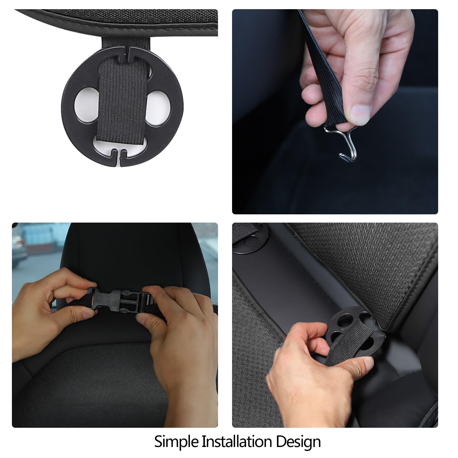 HEYCE Set Coprisedili Auto Per Tesla Model 3/Y, 4 Pezzi, Tessuto Traspirante Antiscivolo, Protezione Sedili - 6