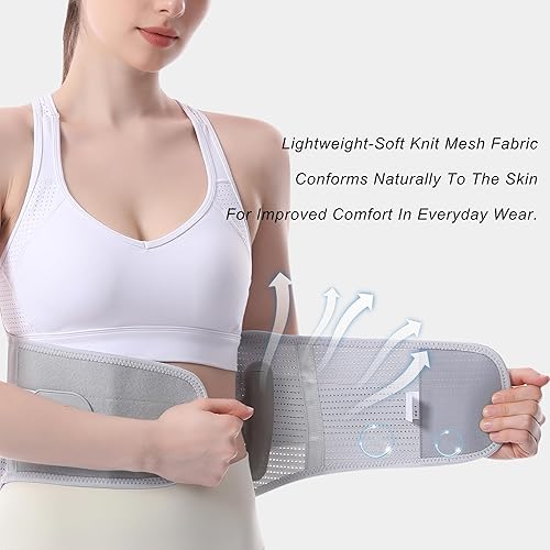 Miniatura 4 de Soporte de espalda para aliviar el dolor de espalda baja para mujeres, cinturón de apoyo lumbar ajustable, malla transpirable para hernia de disco,