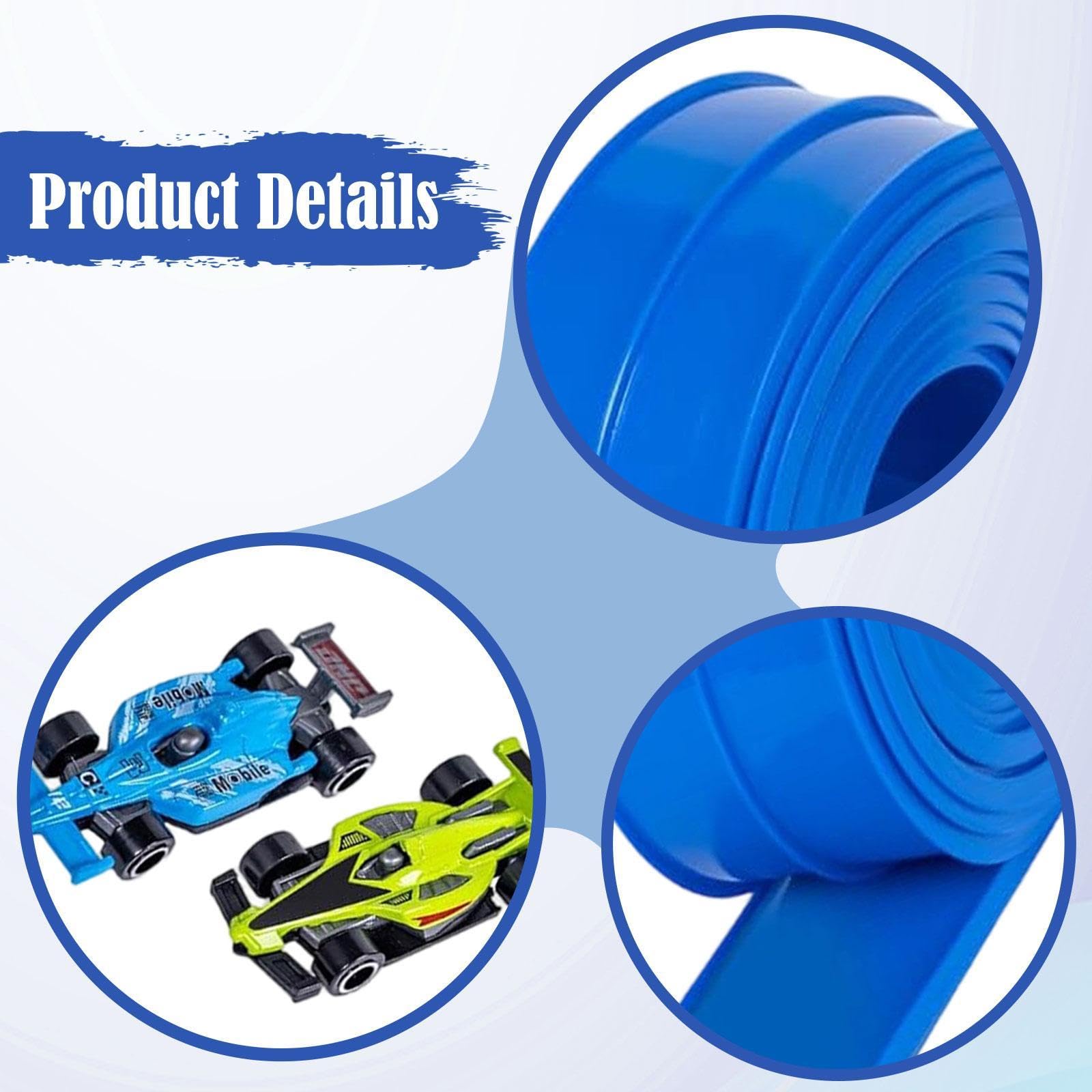 Pista de Carreras para Coches Multifuncional Ligera Y Sencilla con 2 Coches, Pista de Carreras de Juguete Roja, Azul