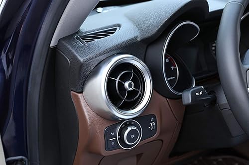 Miniatura 10 de YIWANG Estilo de fibra de carbono ABS cromo lado delantero aire acondicionado salida cubierta Trim 2 unids para Alfa Romeo Stelvio 2017 2018 Auto