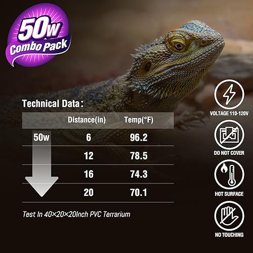 Miniatura 5 de Leoterra Lámpara de calor nocturna infrarroja de 50 W para reptiles, reptiles, tortuga, dargón barbudo, lagarto, serpientes