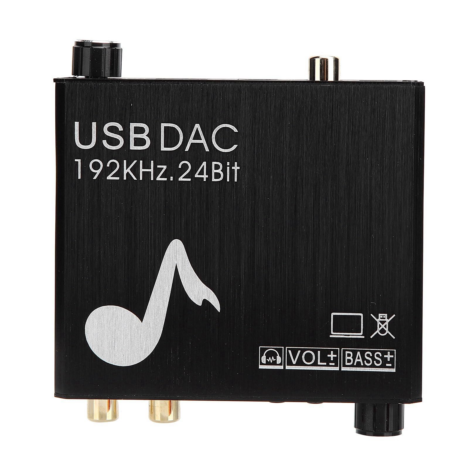 Convertisseur Numérique vers Analogique Convertisseur DAC Professionnel avec Réglage des Basses pour Système Stéréo Domestique Coaxial à Fibre 3,5 Mm pour Amplificateur Casque