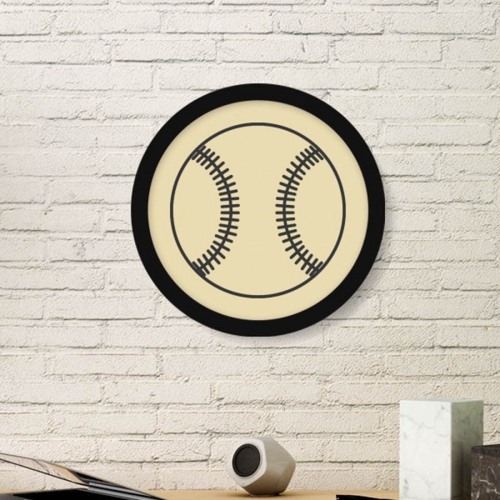 Cadre photo rond baseball en bois noir DIYthinker pour decoration maison