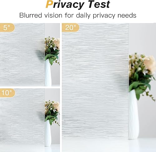 Miniatura 9 de Haton Película de privacidad para ventana, película de vidrio esmerilado, no adhesiva, extraíble, se adhiere a la estática, calcomanías de ventana