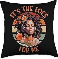 Vista 1 de Locs Afro Dreadlocks Love Natural Beauty Hair It's the Locs for Me Afro Hair - Almohada negra de niña africana americana, 18 x 18 pulgadas