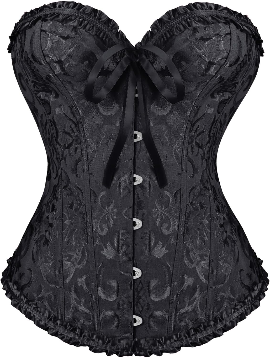 Corsets Top for Women Lace up Boned Overbust Corset Bustier Tops Floral Vintage Corsets Shapewear Lingerie
