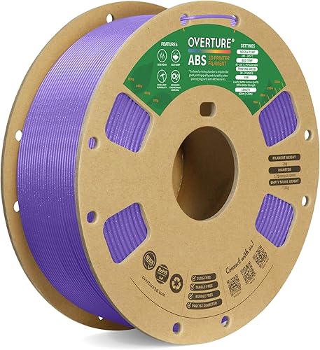 OVERTURE Filamento ABS de 0.069 in, filamento de impresora 3D de alta resistencia y resistente al calor, baja deformación, excelente durabilidad,
