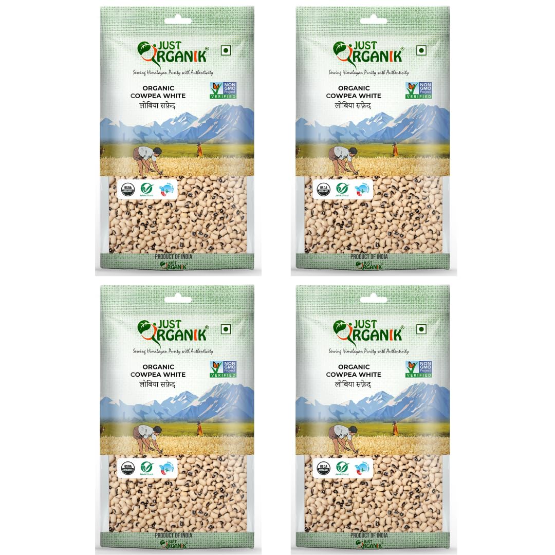 Just Organik - Organic Cowpea (Lobia) White 2 kg (4 x 500g), 100% Organic| Lobia | lobia Seeds | Cowpea Black Eye | Nutrient Rich Black Eyed Bean | Pack of 4 (B09HV4LQ34) Amazon Price History, Amazon Price Tracker