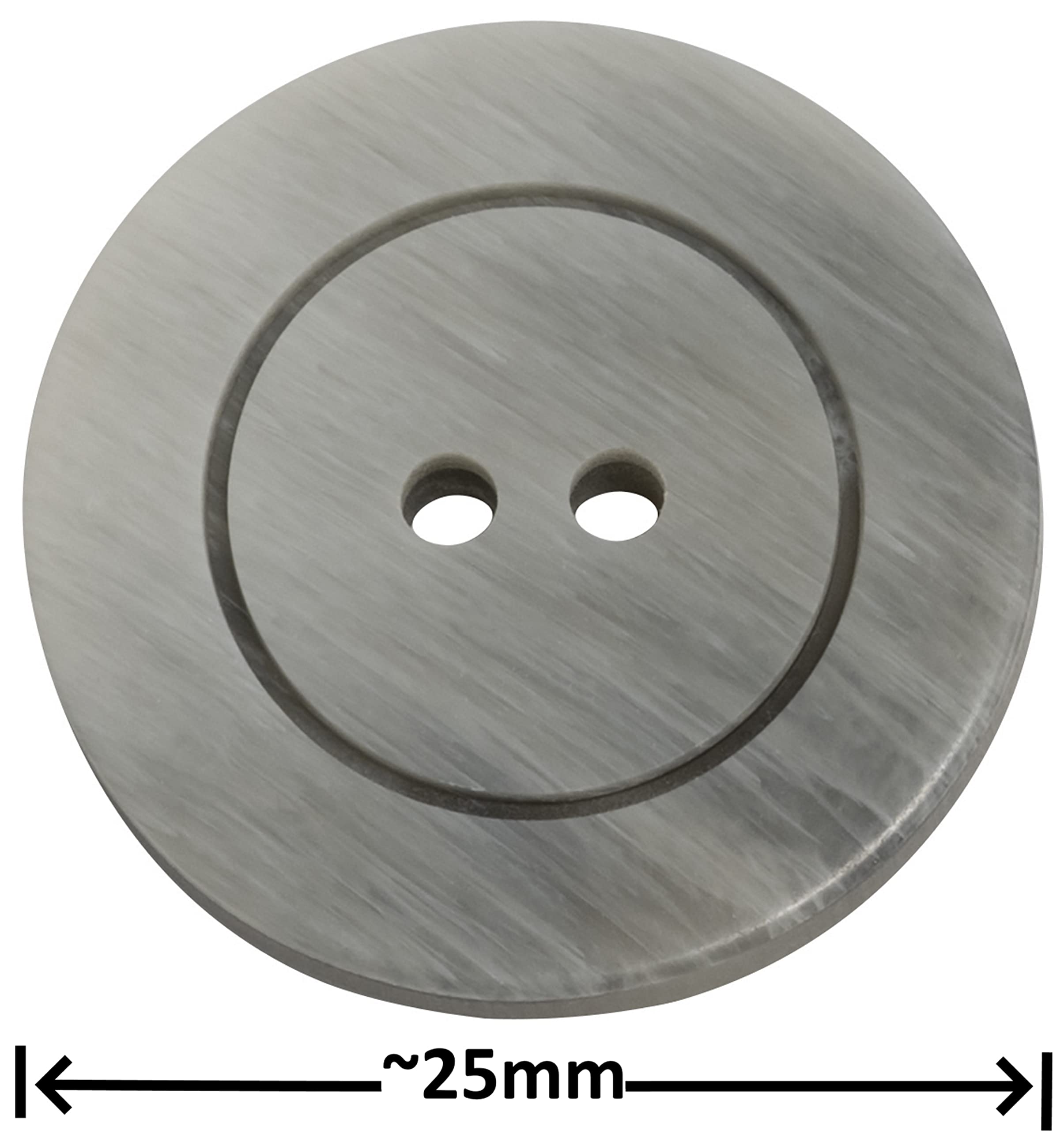 Set Di 10 Bottoni Piatti Grigi Per Cucito - Ø25mm Con 2 Fori - Per Sartoria, Maglia E Lavoretti Creativi - Foto 9