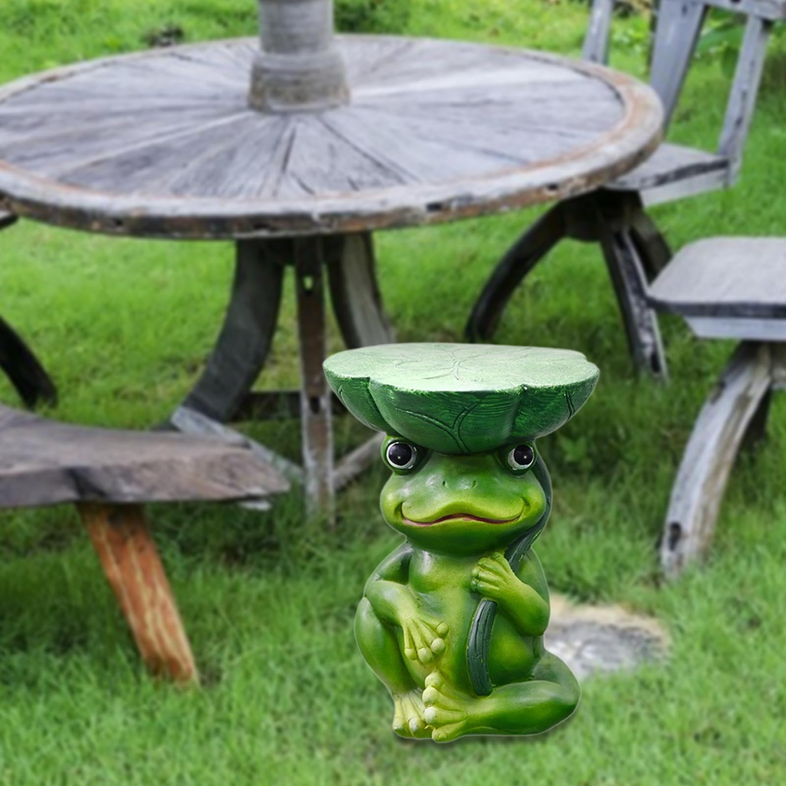 Statua da Giardino a Forma di Rana, Sgabello da Giardino, Statuetta da Collezione, Regalo per Compleanni