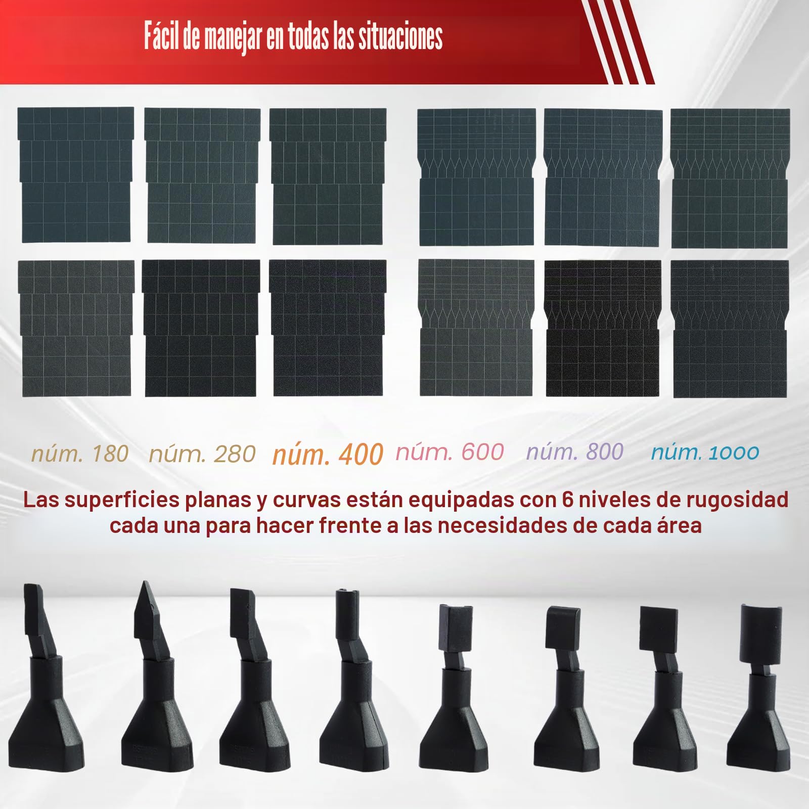 Lijadora de sable con 8 cabezales abrasivos, 12 tipos de papel de lija, mini bolígrafo abrasivo eléctrico, protección contra sobrecarga, 3 velocidades, carga USB rápida