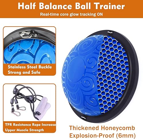 Miniatura 3 de 1500 libras de media pelota de ejercicio, pelota de equilibrio, pelota central para entrenamiento de pelota de equilibrio, pelota de terapia,