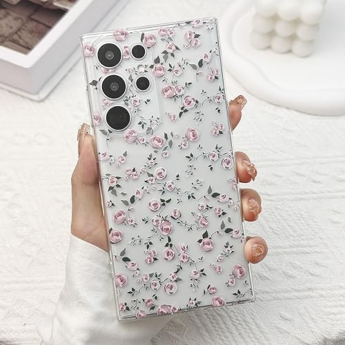 Miniatura 40 de para Funda de Samsung Galaxy S23, Funda Floral de Flores Lindas con Patrón de Lavanda Transparente y Estética para Mujeres y Niñas, Funda Lavanda