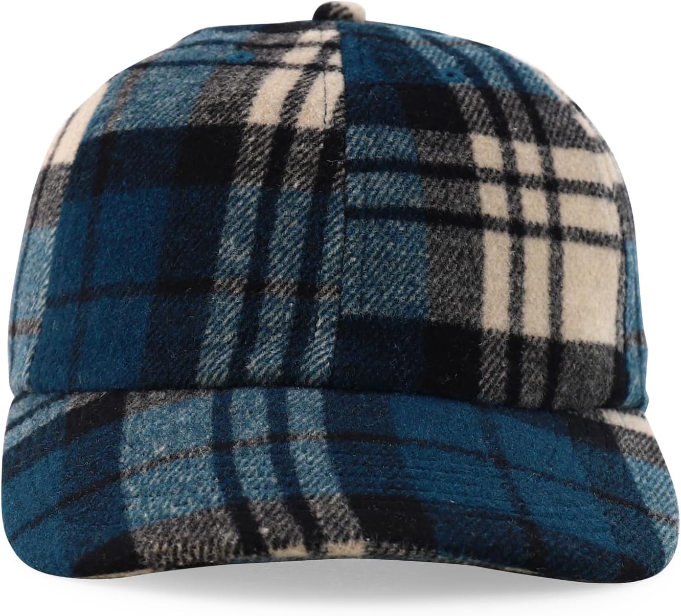 Trendy Apparel Shop Plaid Checker Wool Blend Unstructured Baseball Cap
