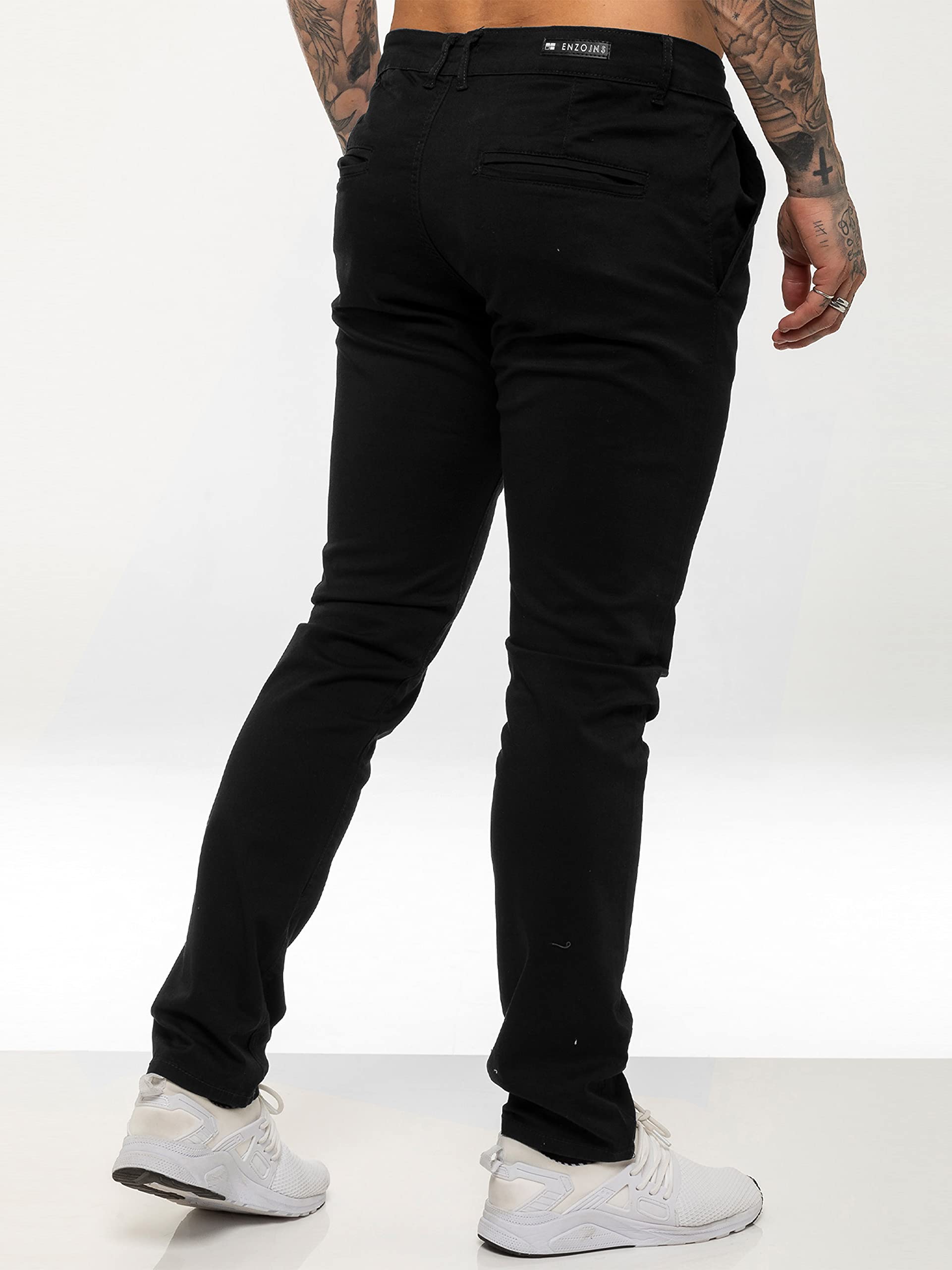 Pantalon Chino Jeans Stretch Coupe Ajustée Coton Homme avec Poches