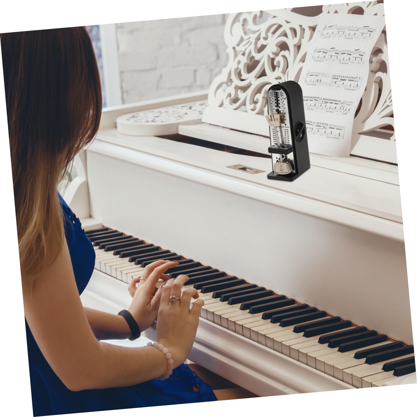 Metrónomo Mecánico Portátil para Piano y Violín, Fabricado en Abs y Metal, Mejora el Ritmo en Estilos Musicales Diversos