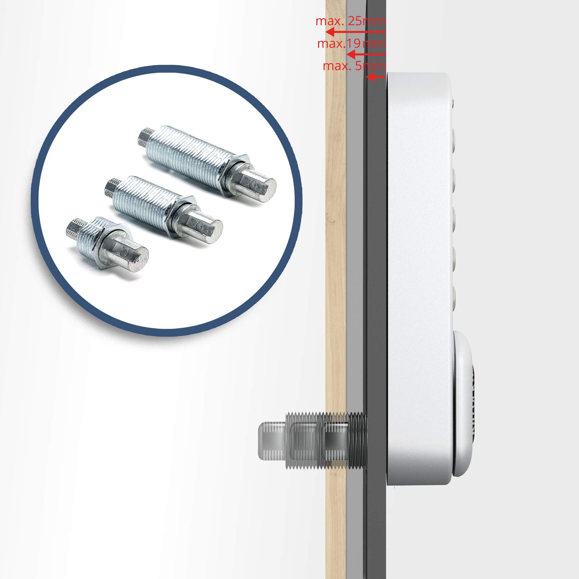 KitLock Elektronikschloss KL1060 NetCode | zeitlich beschränkbare Codes | für Schließfächer und Möbel | silber