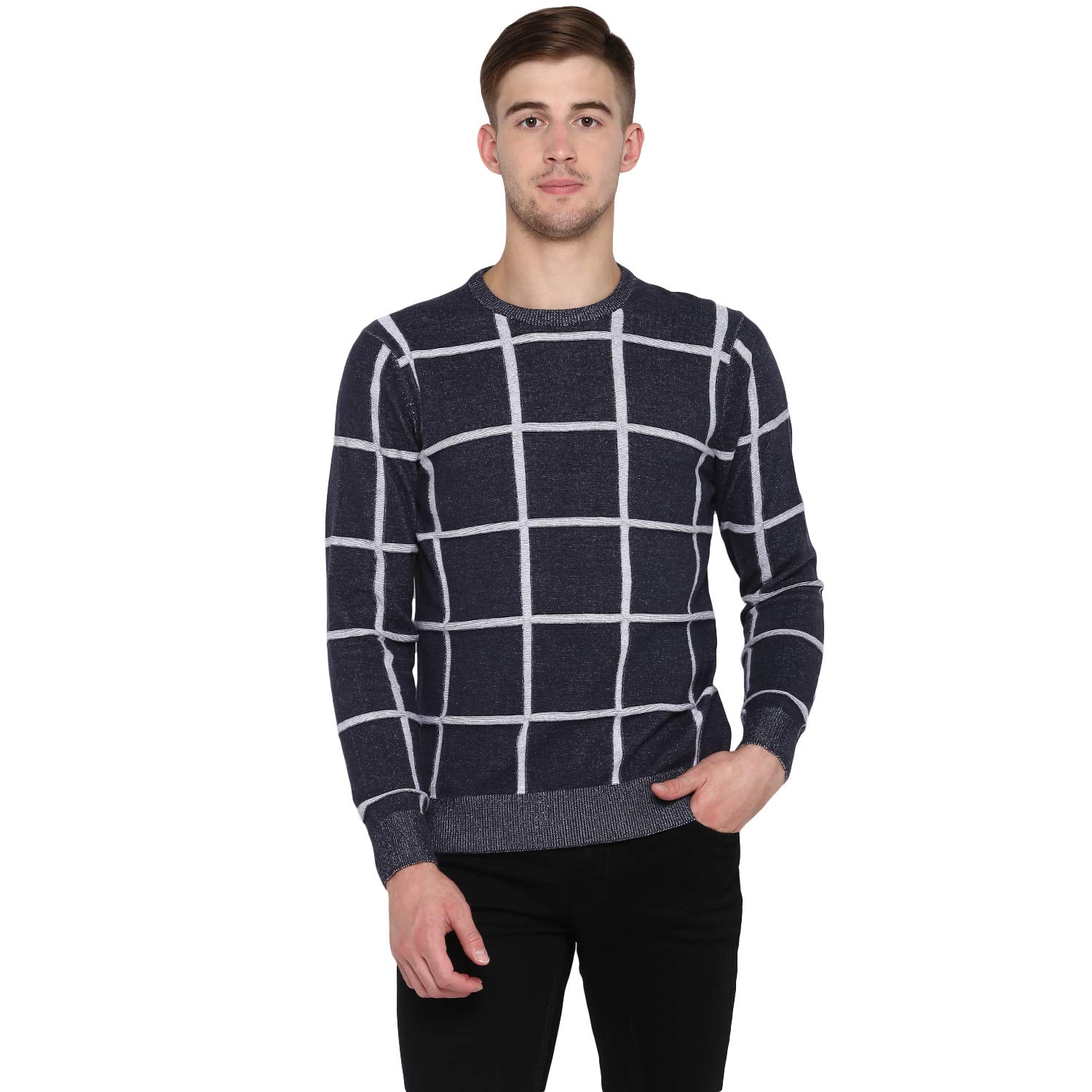 red tape Men Navy Solid Cotton Sweater-picture-11