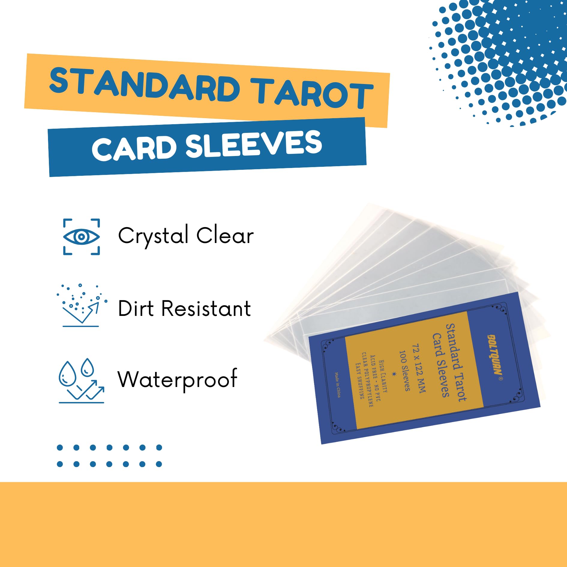 Boltquan 72122 mm Tarot Card Sleeves Premium Protective Card Sleeves for  Standard Tarot Decks, Durable Clear Non-Glare Finish, Fits Most Tarot Cards   BigaMart