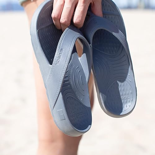 Vista 58 de NUUSOL Sandalias unisex en cascada; calzado antideslizante para senderismo/fascitis plantar; cojín suave, ligero y cómodo; soporte de arco y Negro