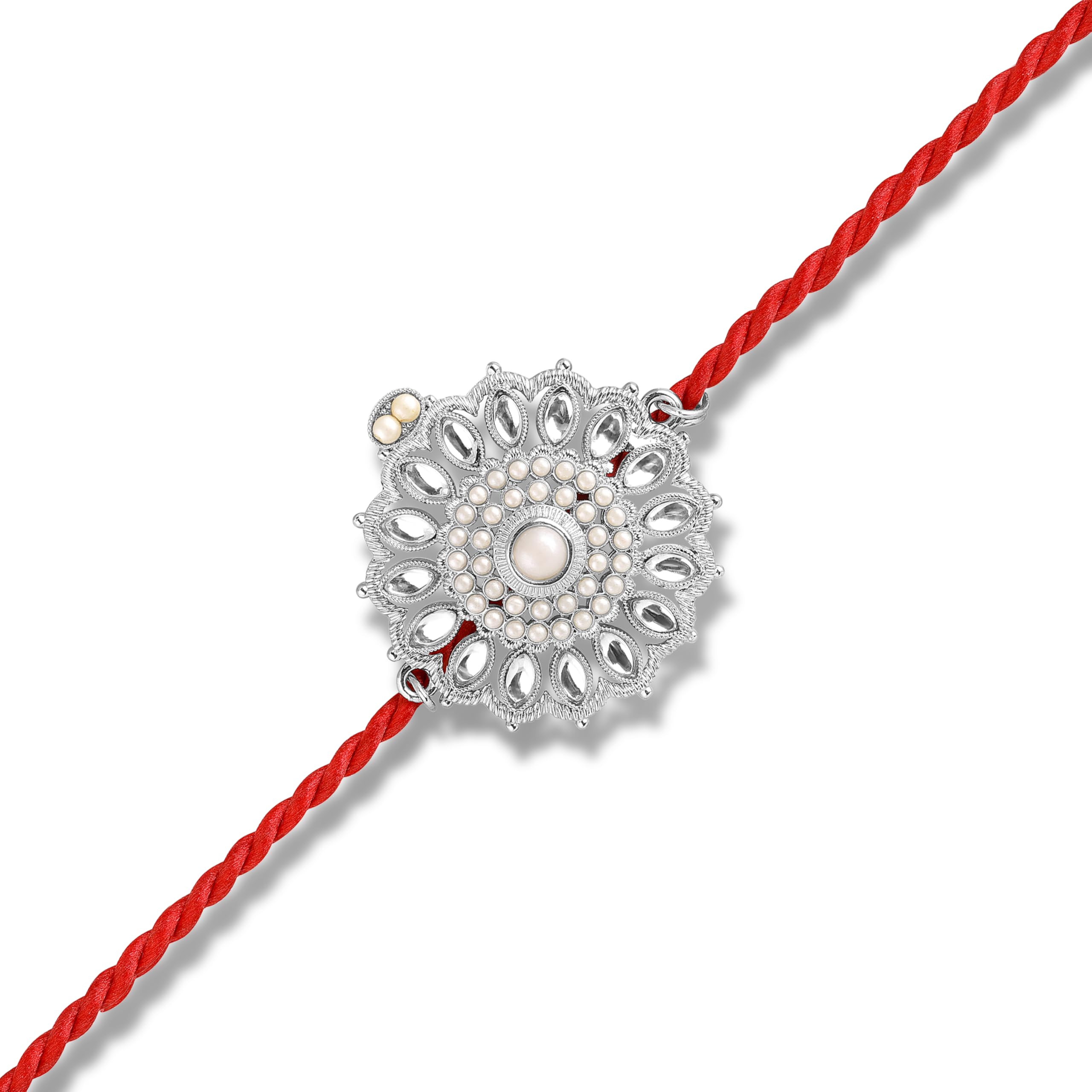 Multicolor Floral Rakhi for Brother |Mandala Design with Stones on Tricolor Thread (PARA1100832PR)-image-26